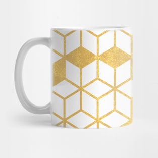 White and Gold Cubes Mug